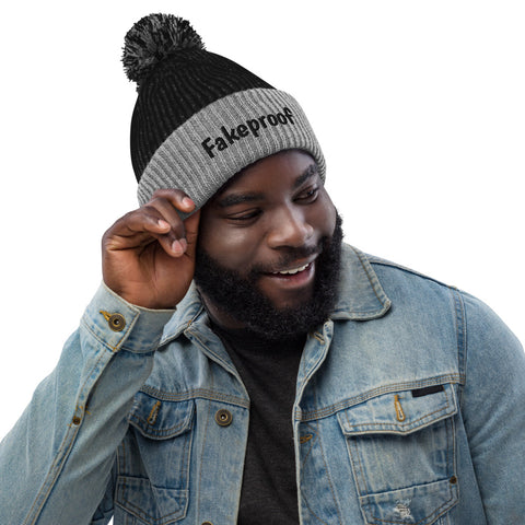 "Fakeproof" Pom-Pom Beanie